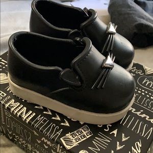 Mini Melissa’s Black Whisker shoes